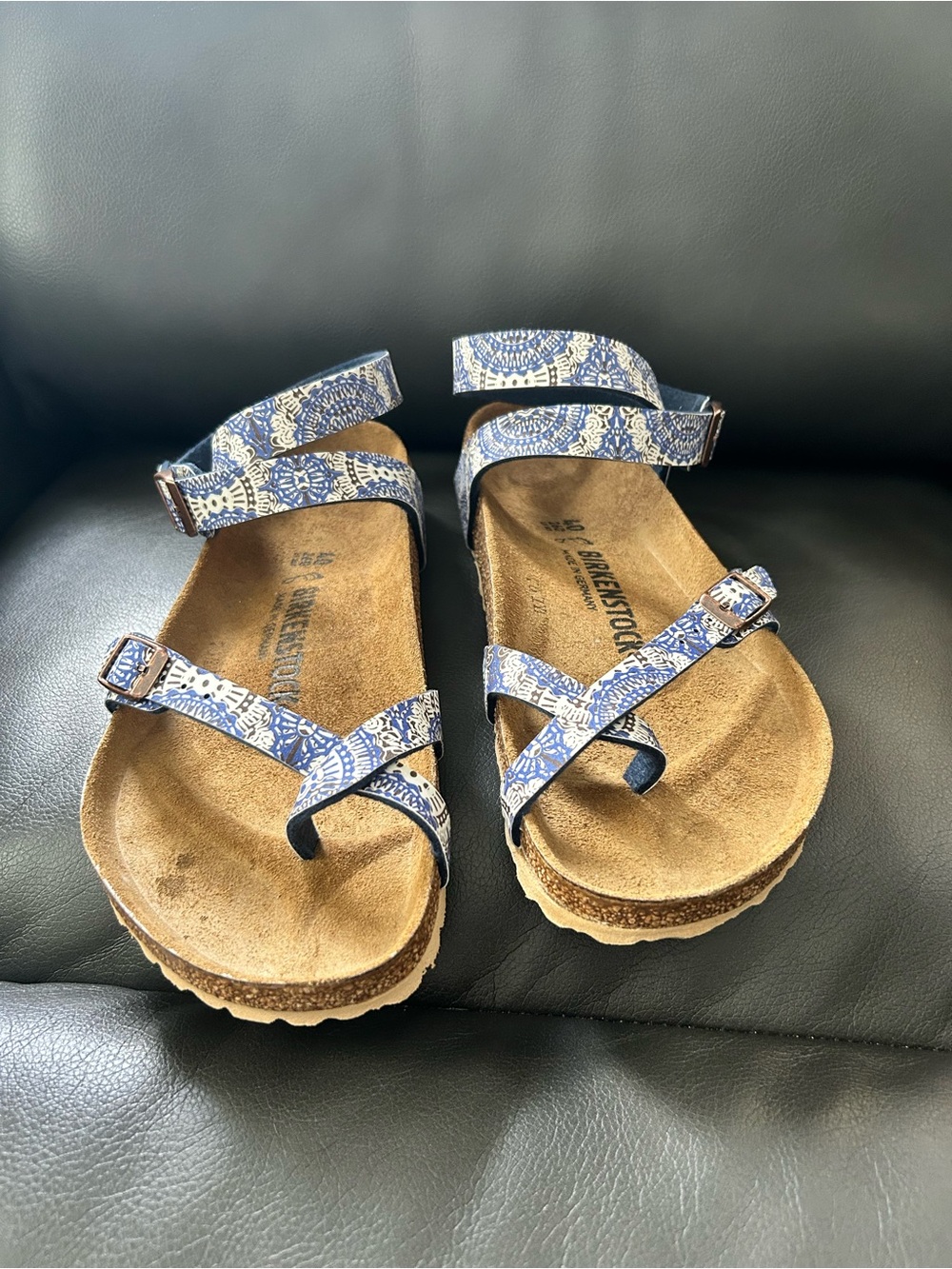 Yara Birkenstocks Rare Blue Print Size 40 - Picture 6 of 13